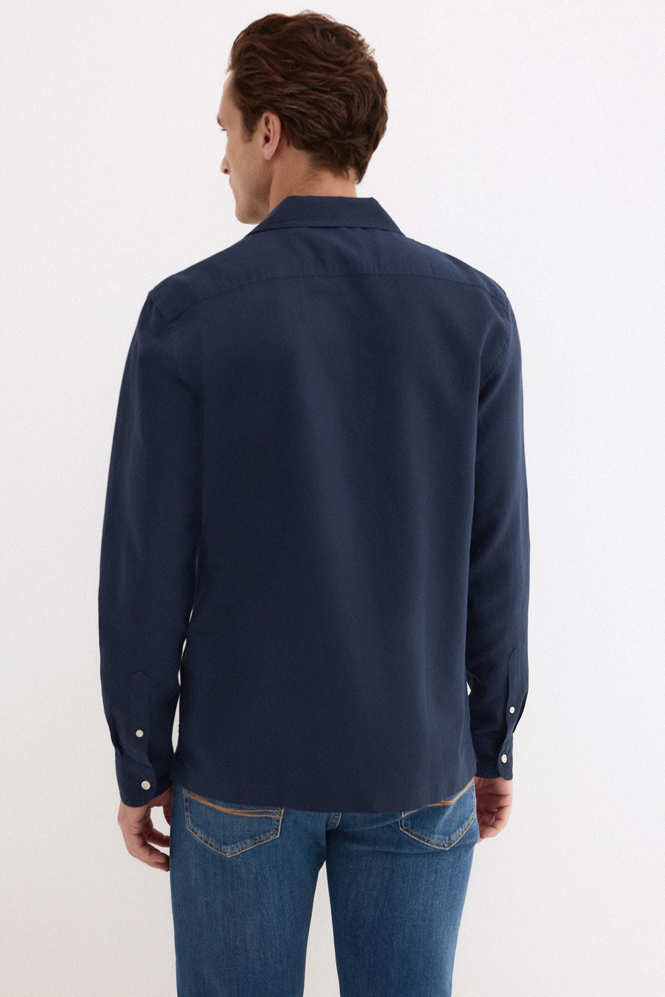 Pedro del Hierro Linen cotton long sleeve shirt Blue