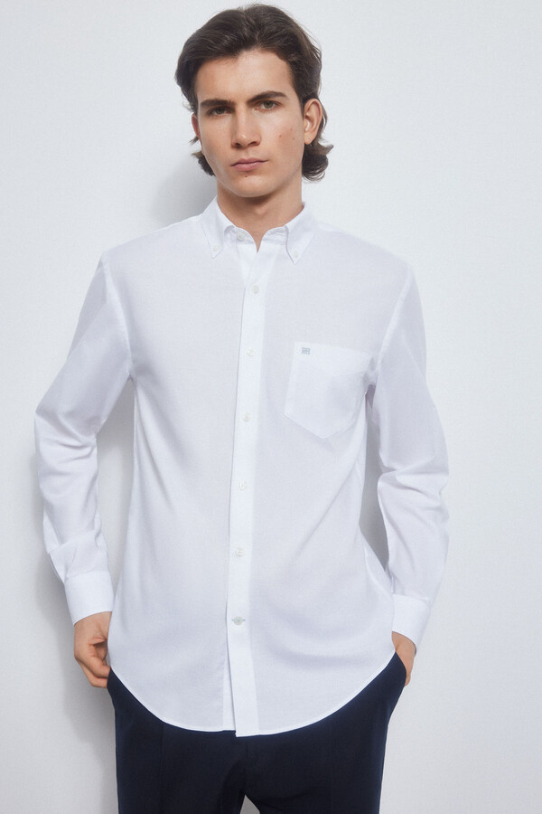 Pedro del Hierro Plain Oxford non-iron shirt White