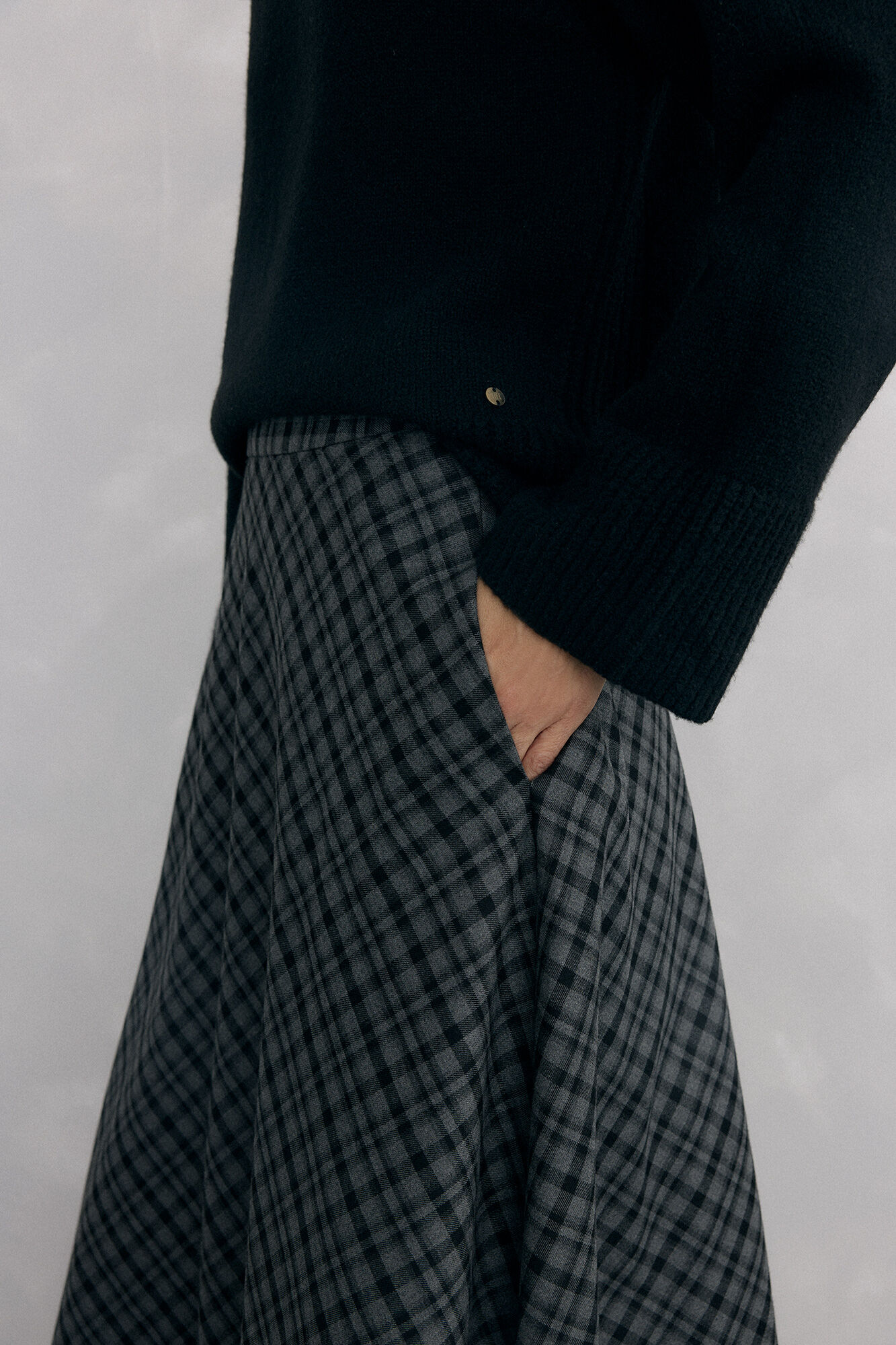 Pedro del Hierro Falda midi capa cuadros Several