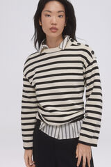 Pedro del Hierro Striped jumper with buttons Black