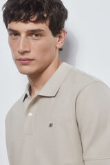 Pedro del Hierro Basic polo shirt with embroidered logo Beige