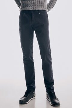 Pedro del Hierro Slim fit coloured micro print 5-pocket trousers Grey