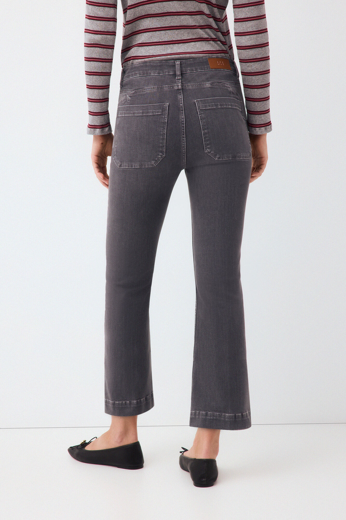 Pedro del Hierro Jeans push up flare capri Cizento