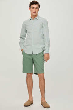 Pedro del Hierro Pima cotton Bermuda shorts Green