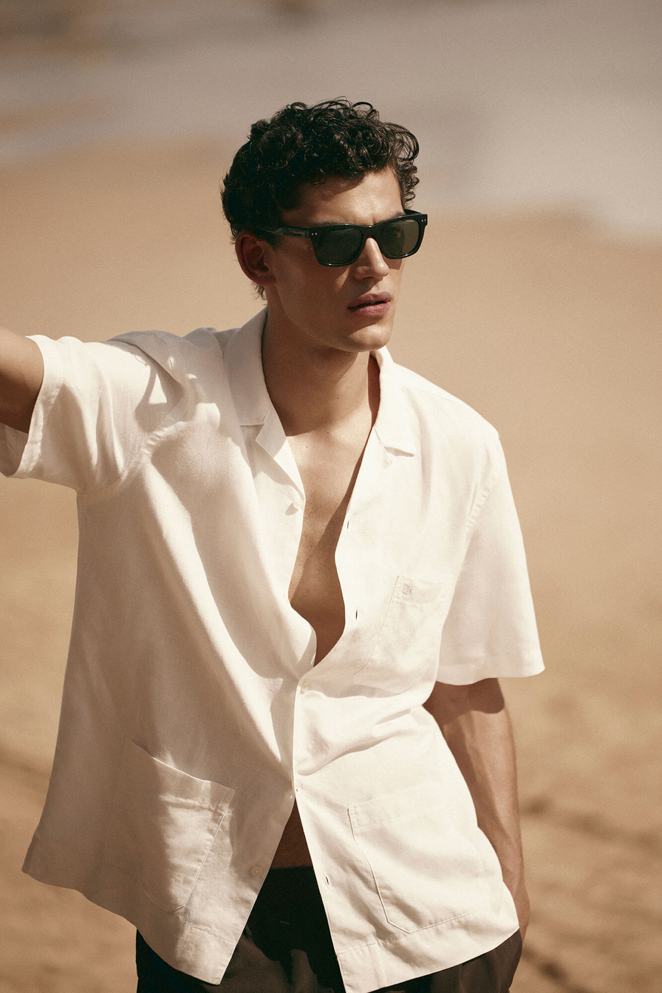 Pedro del Hierro Guayabera manga curta em linho
