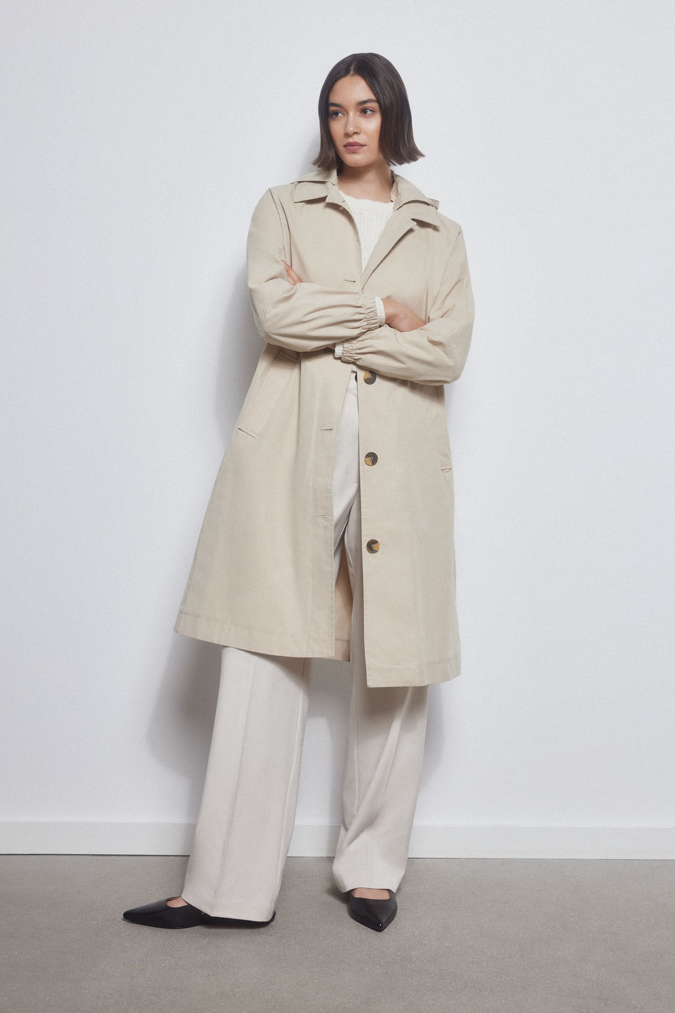 Pedro del Hierro Parka algodon capucha Beige
