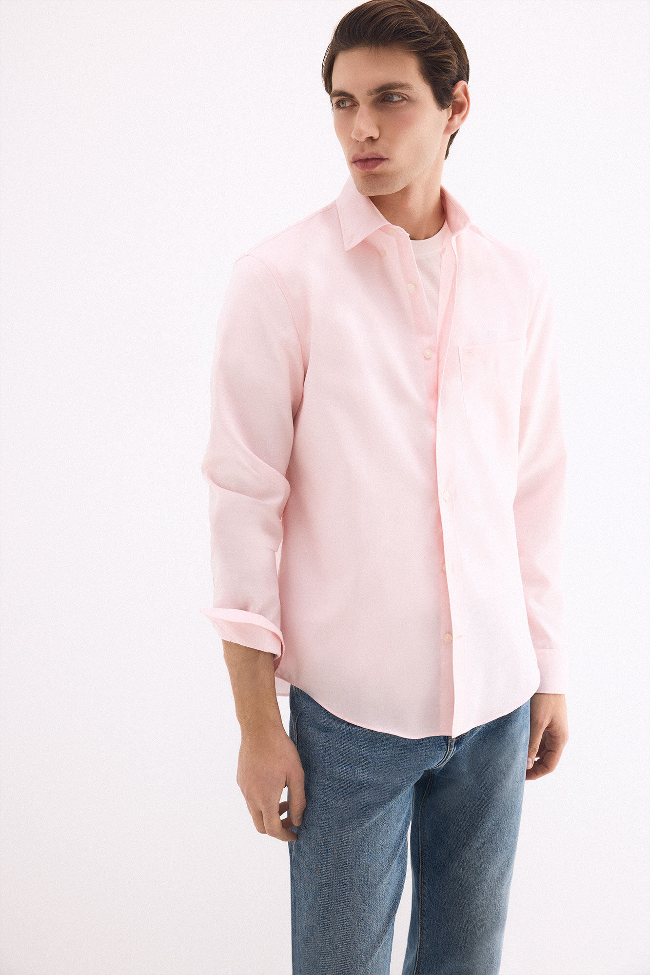 Pedro del Hierro Non-iron plain Oxford shirt Pink
