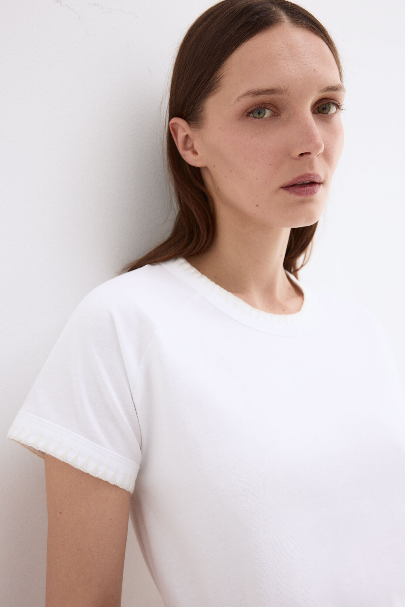 Pedro del Hierro Embroidered short sleeve T-shirt White