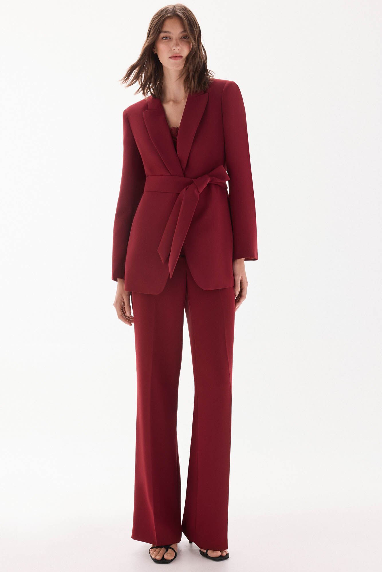 TFP by Tamara Falc&oacute; Blazer with belt Burgundy