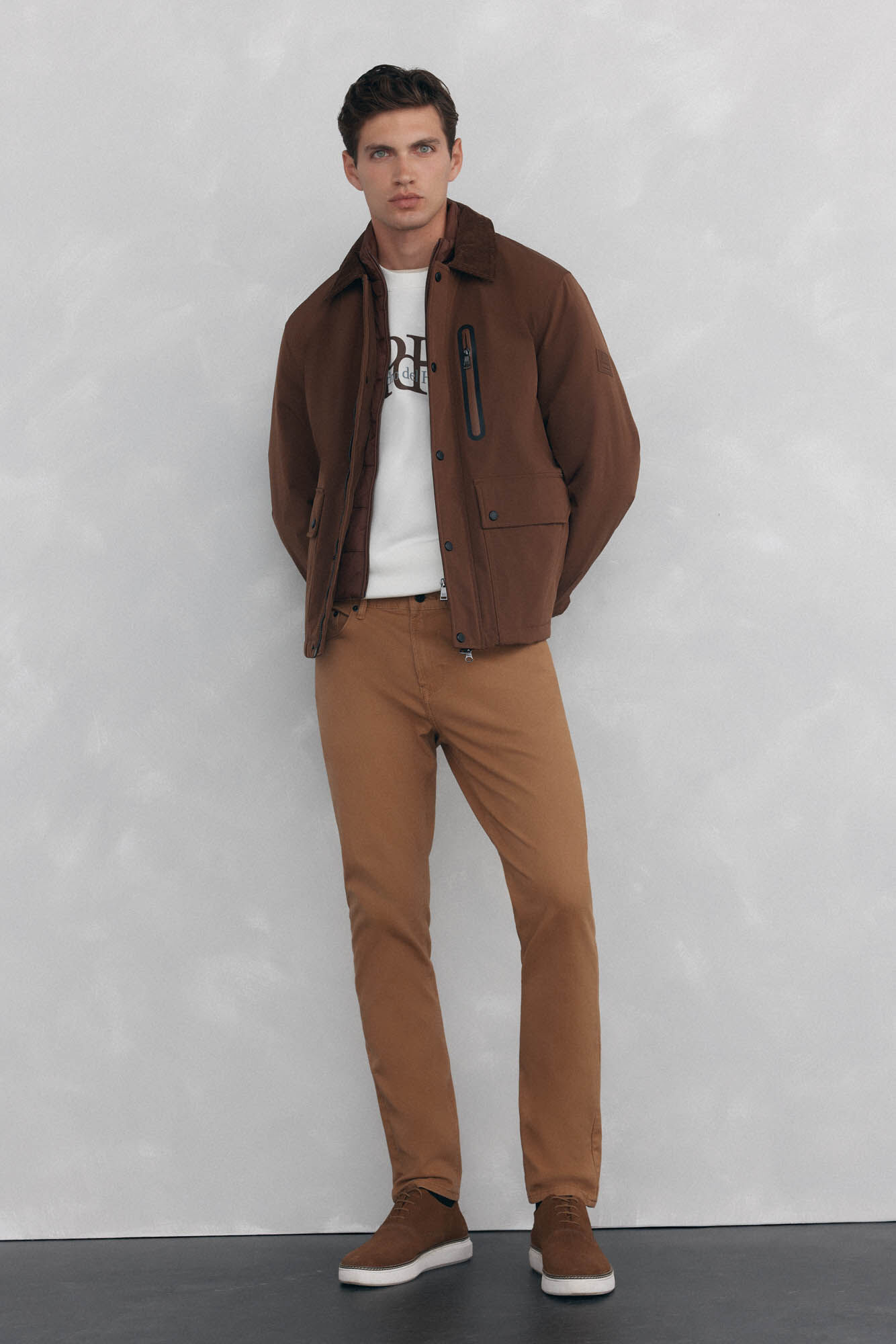 Pedro del Hierro Jacket with leaf neck Brown