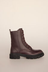 Pedro del Hierro leather combat boot Burgundy
