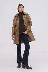 Pedro del Hierro Parka de piel Marr&oacute;n