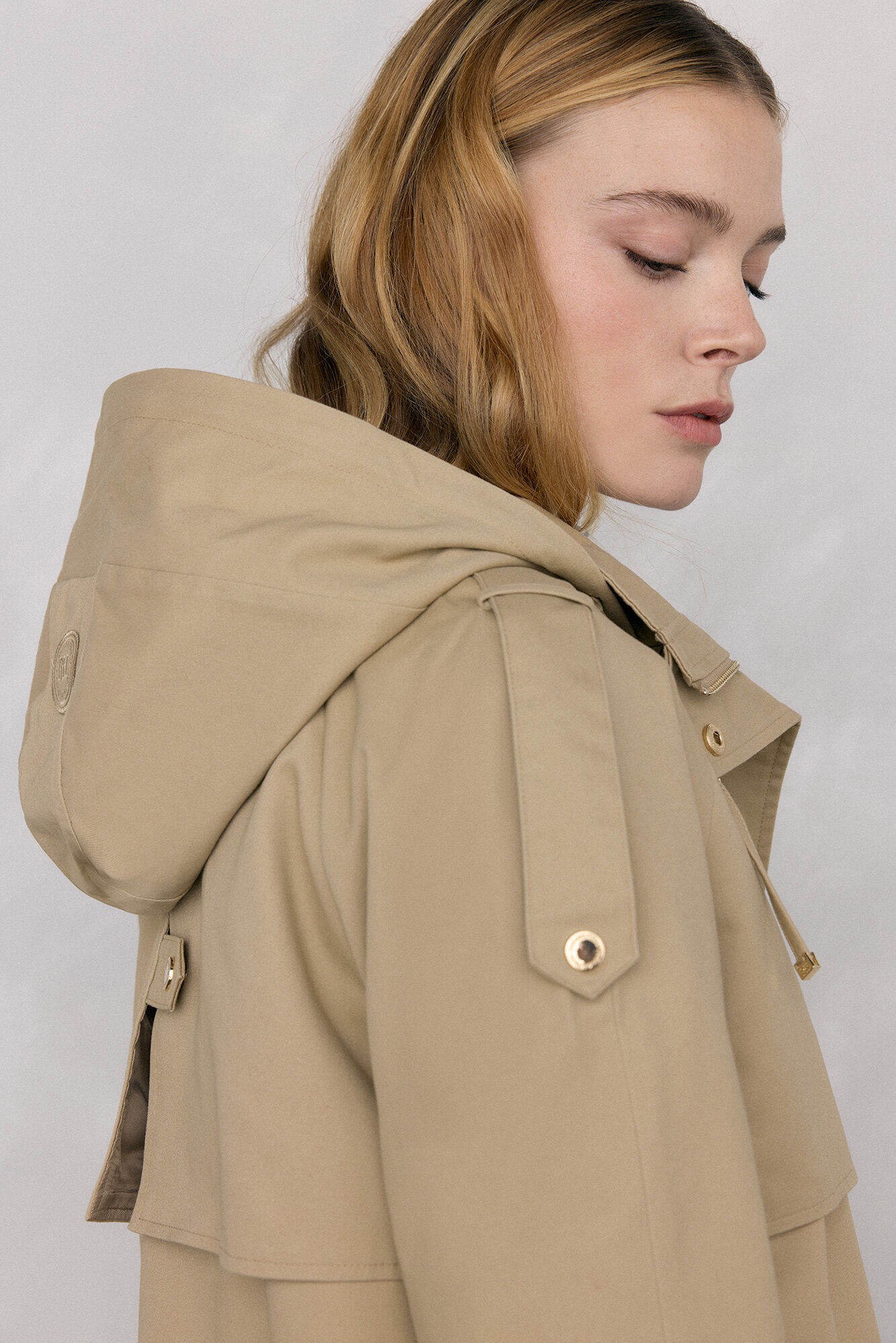 Pedro del Hierro Parka acolchoada capuz Beige