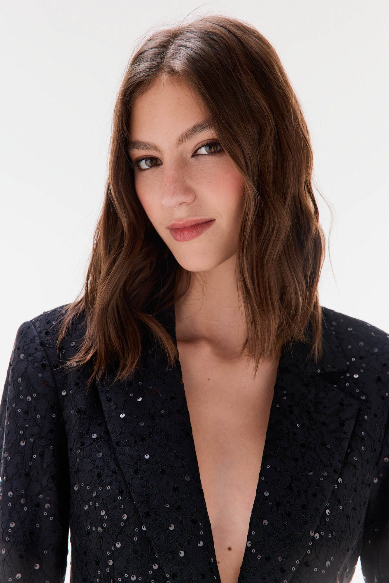 TFP by Tamara Falc&oacute; Sequin fitted blazer Black