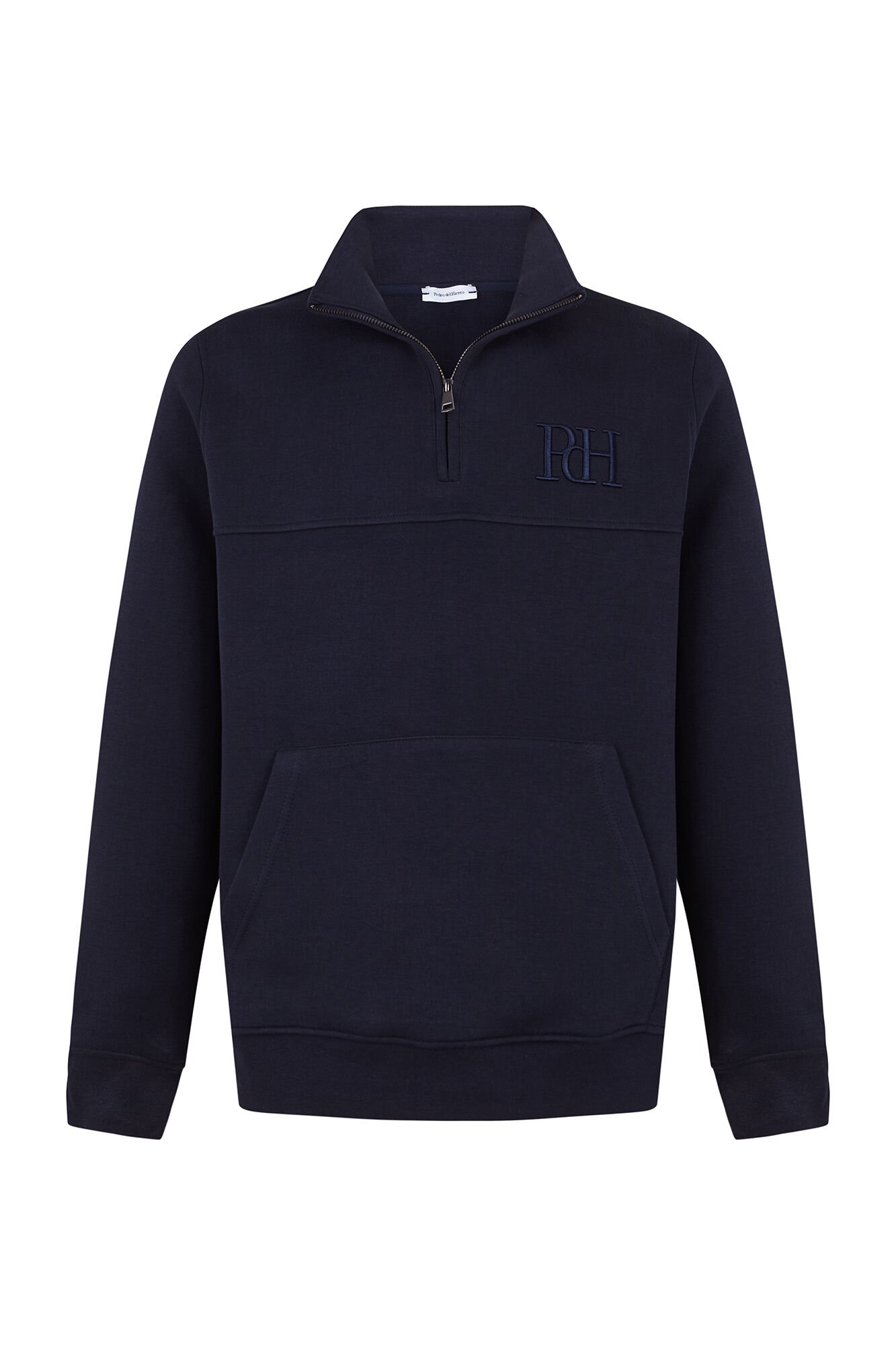 Pedro del Hierro Sudadera cuello cremallera tejido t&eacute;cnico Azul