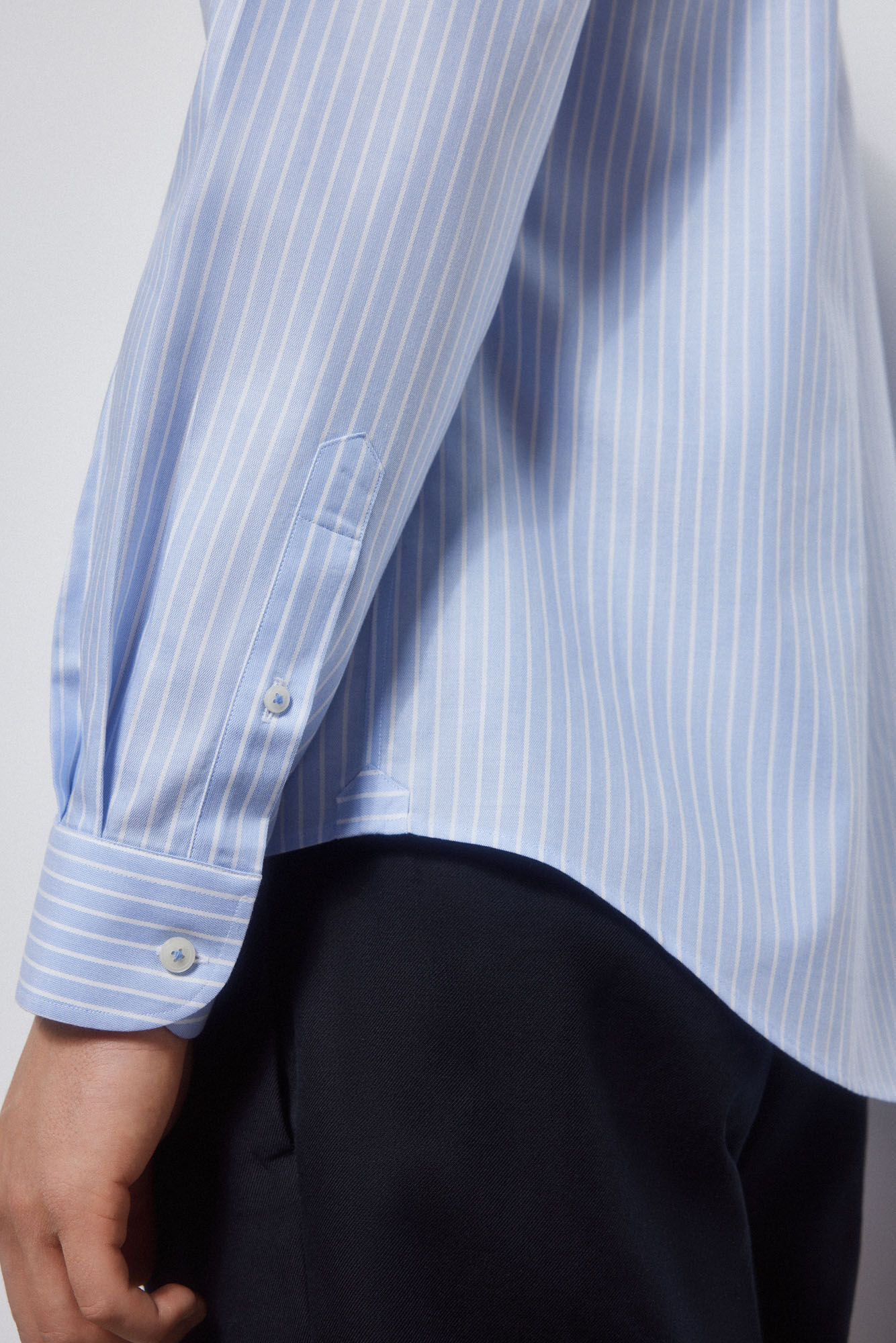 Pedro del Hierro Striped dress shirt, non-iron + anti-stain Blue