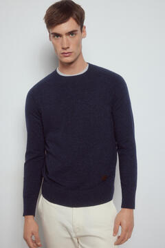 Pedro del Hierro Quilted-look wool and silk jumper  Blue
