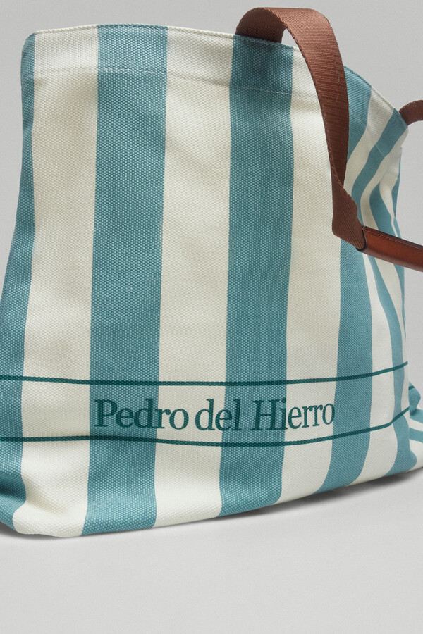 Pedro del Hierro Fabric beach bag Turquoise