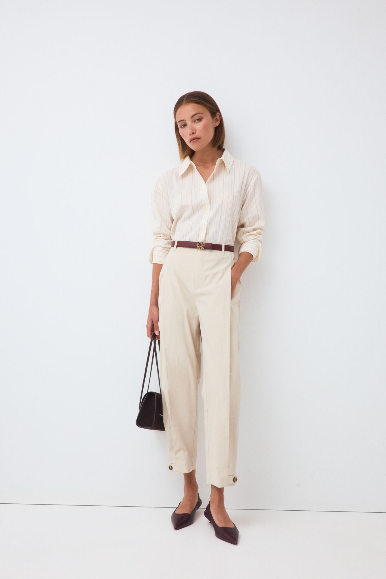 Pedro del Hierro Ecru casual trousers Ecru
