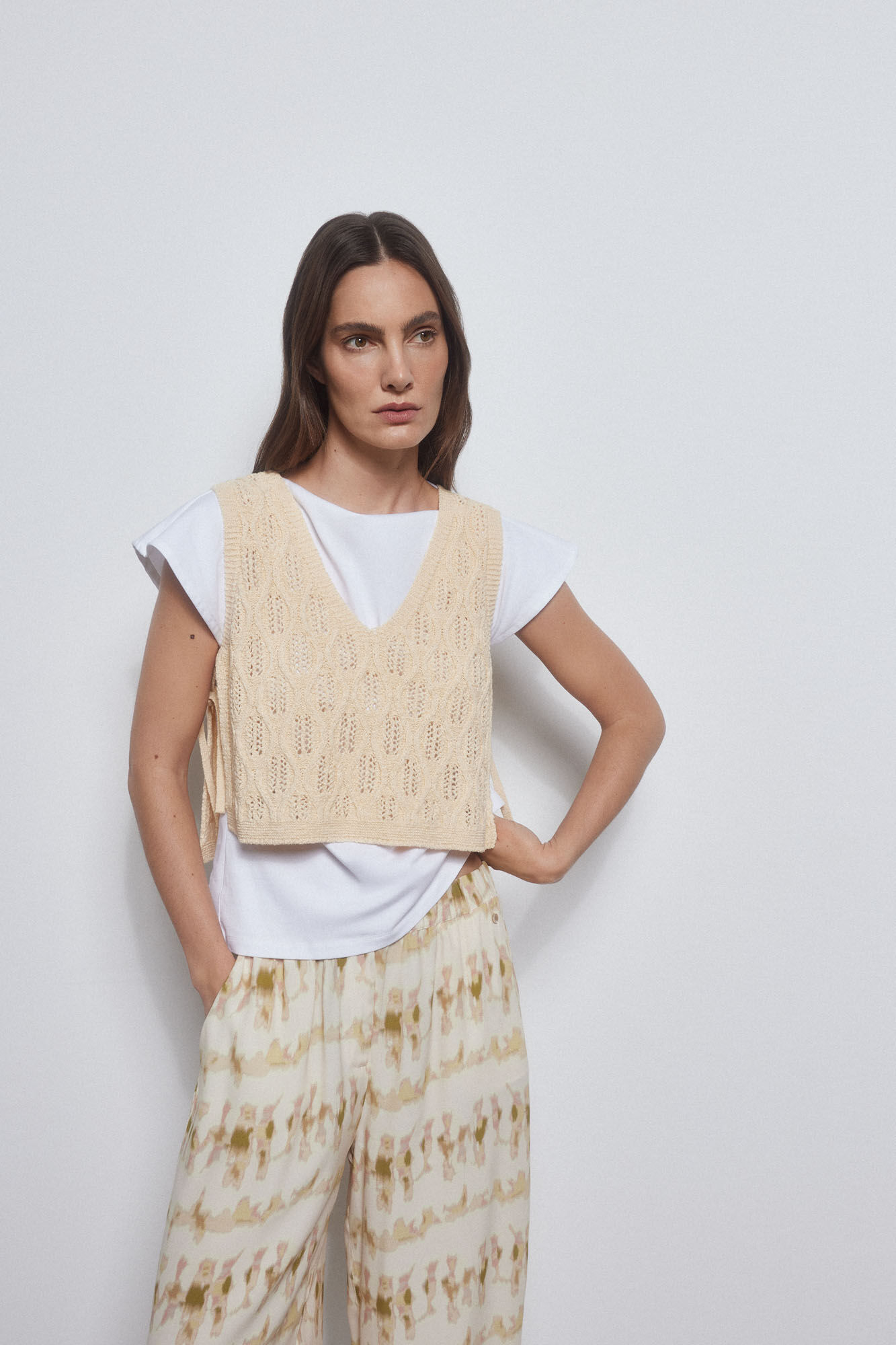 Pedro del Hierro Ecru gilet Beige