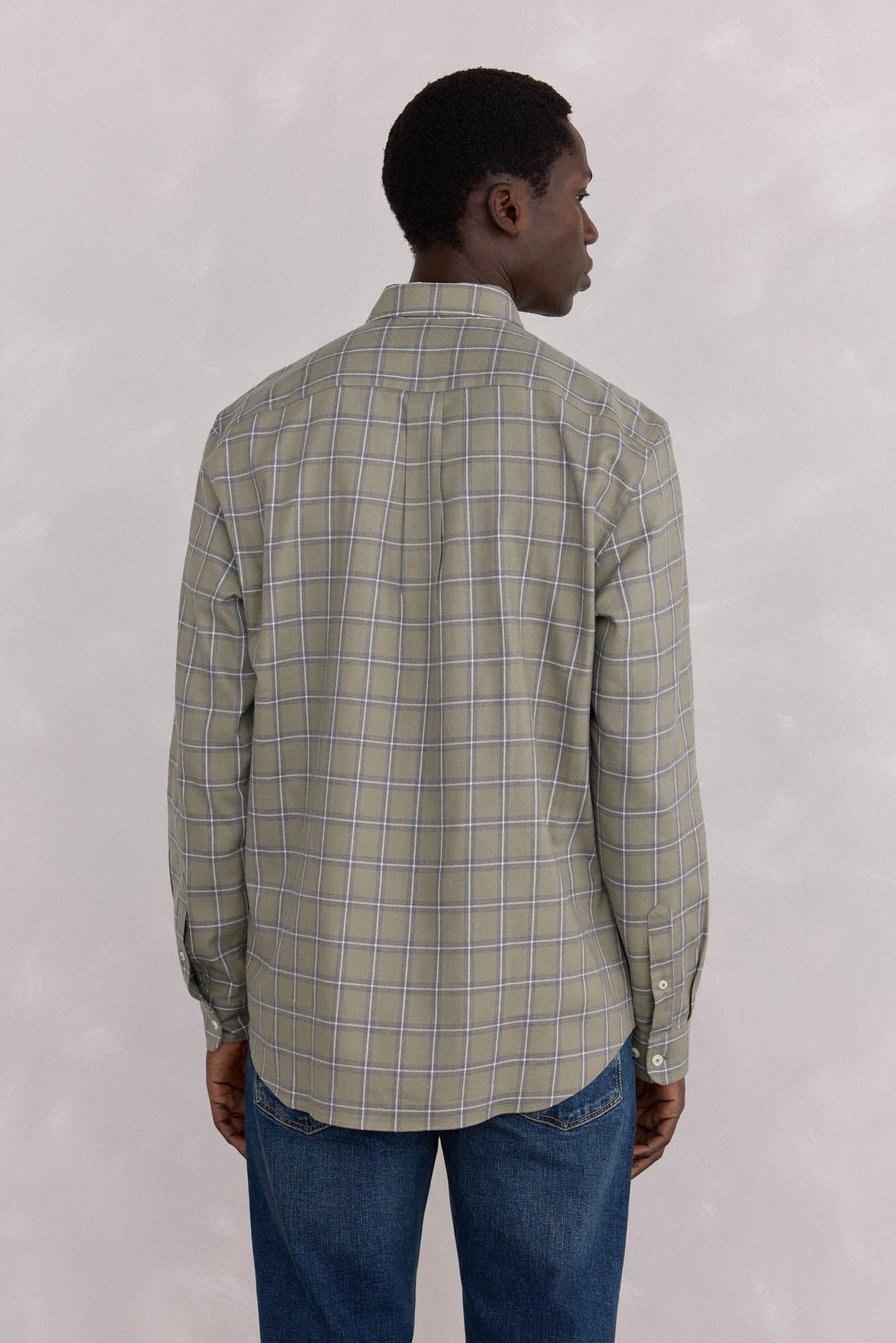 Pedro del Hierro Tencel plaid shirt Green