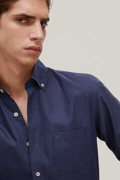 Pedro del Hierro Non-iron check shirt Blue