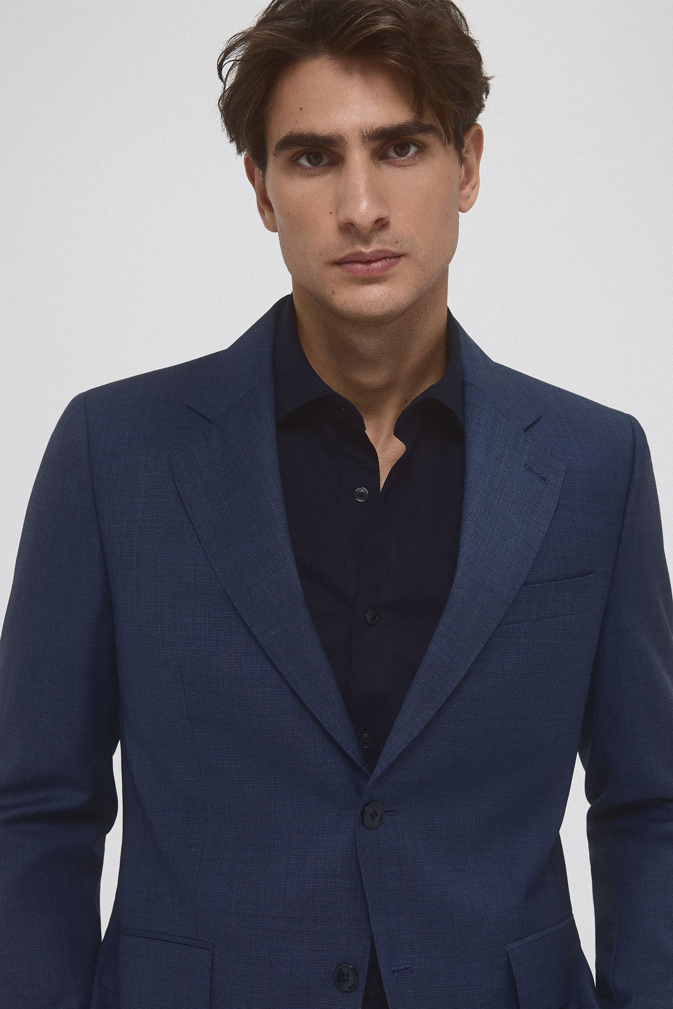 Pedro del Hierro Textured suit blazer Blue