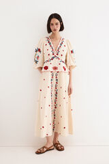TFP by Tamara Falc&oacute; Embroidered dress Beige