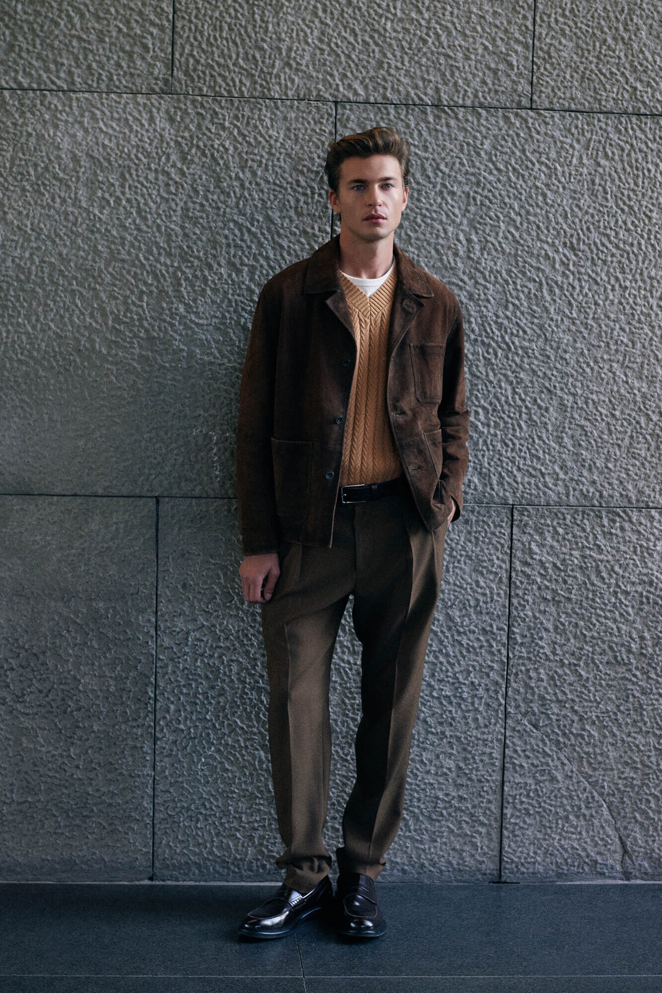 Pedro del Hierro Sobrecamisa pele camur&ccedil;a Marrom