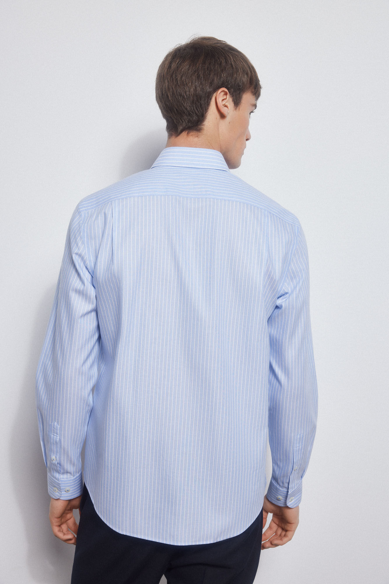 Pedro del Hierro Striped dress shirt, non-iron + anti-stain Blue