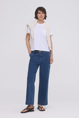 Pedro del Hierro Pantalón vaquero straight cropped Azul