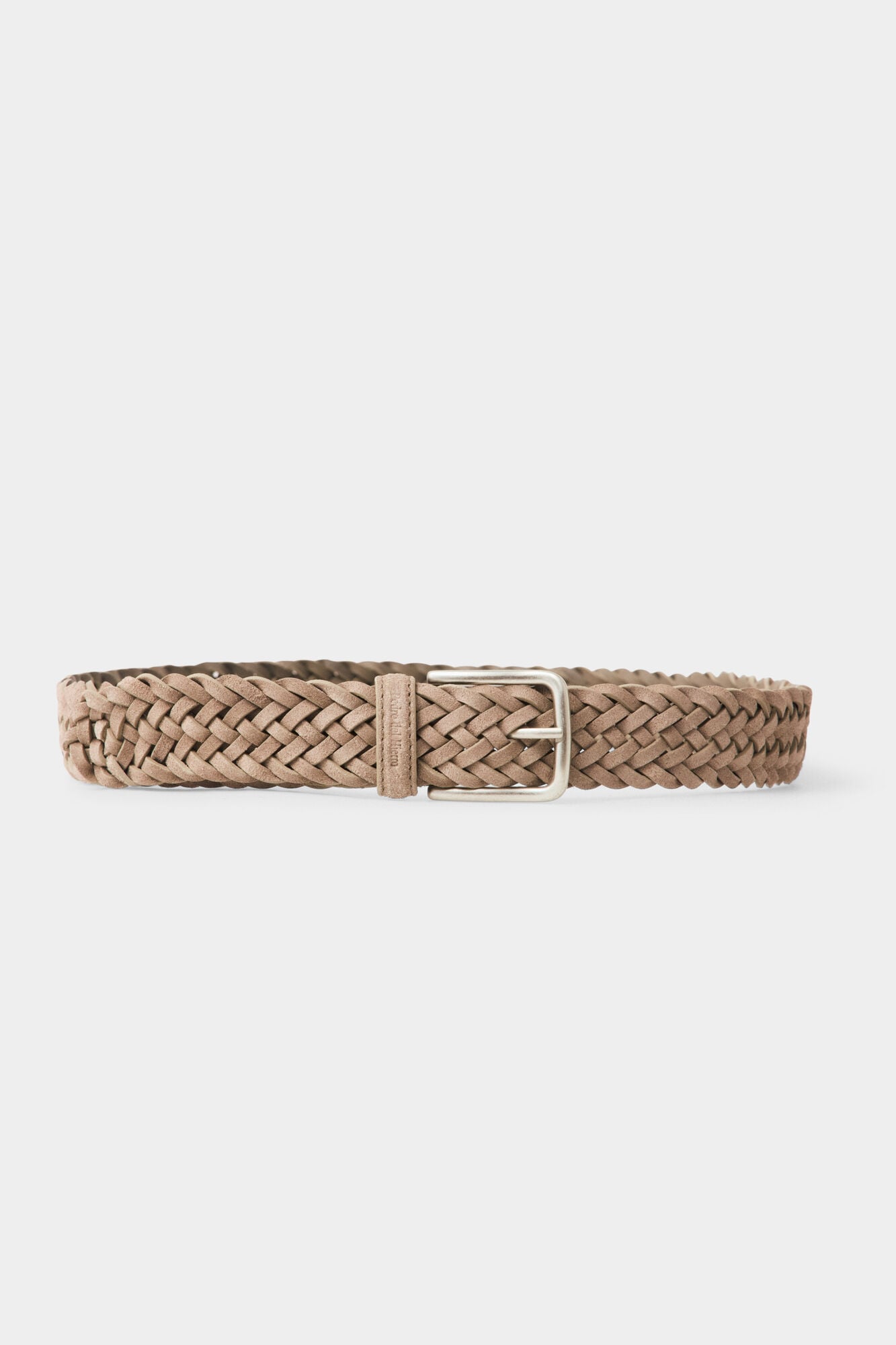 Pedro del Hierro Braided split leather belt Beige