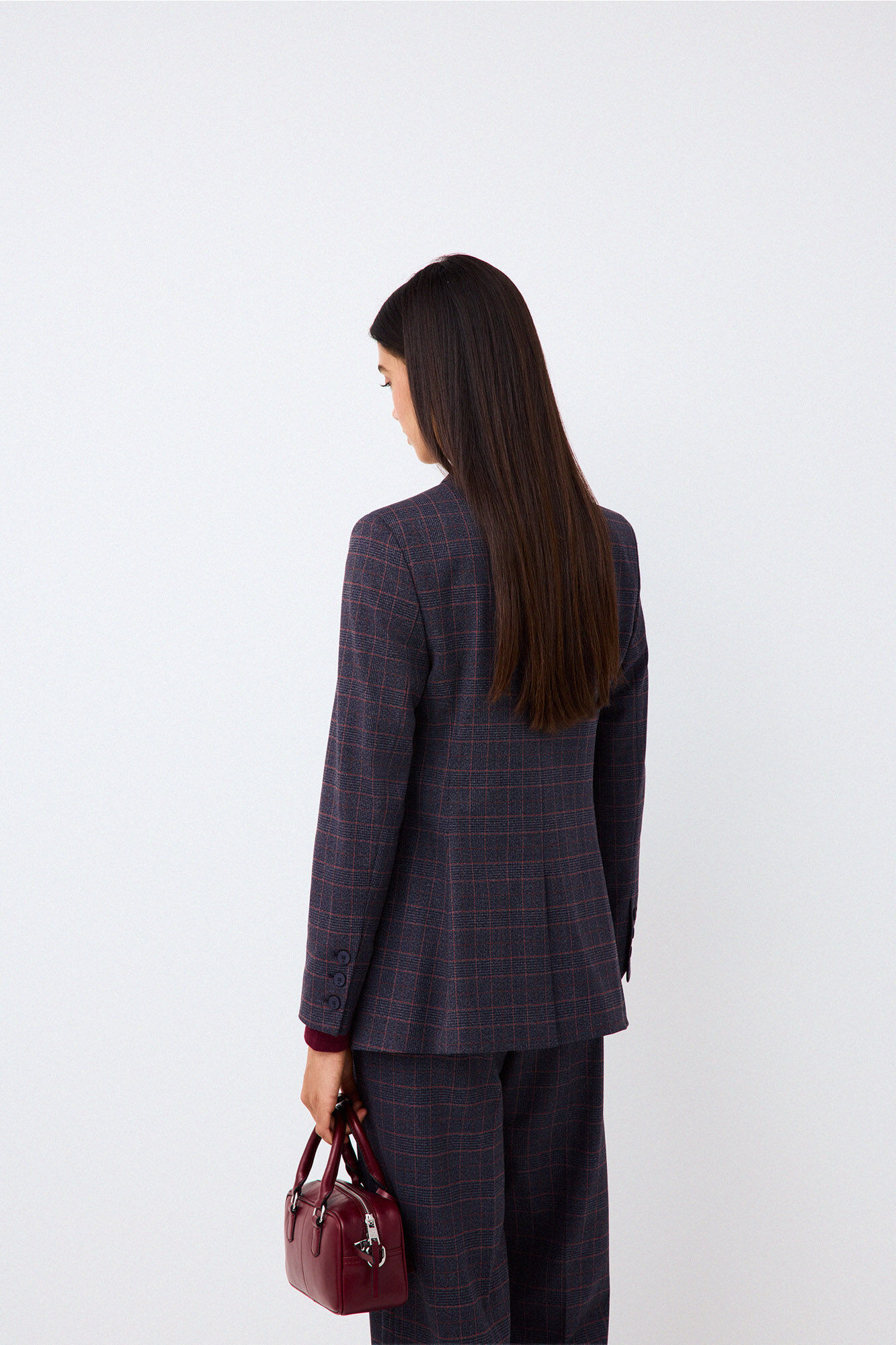 Pedro del Hierro Blazer cuadros entallada Azul
