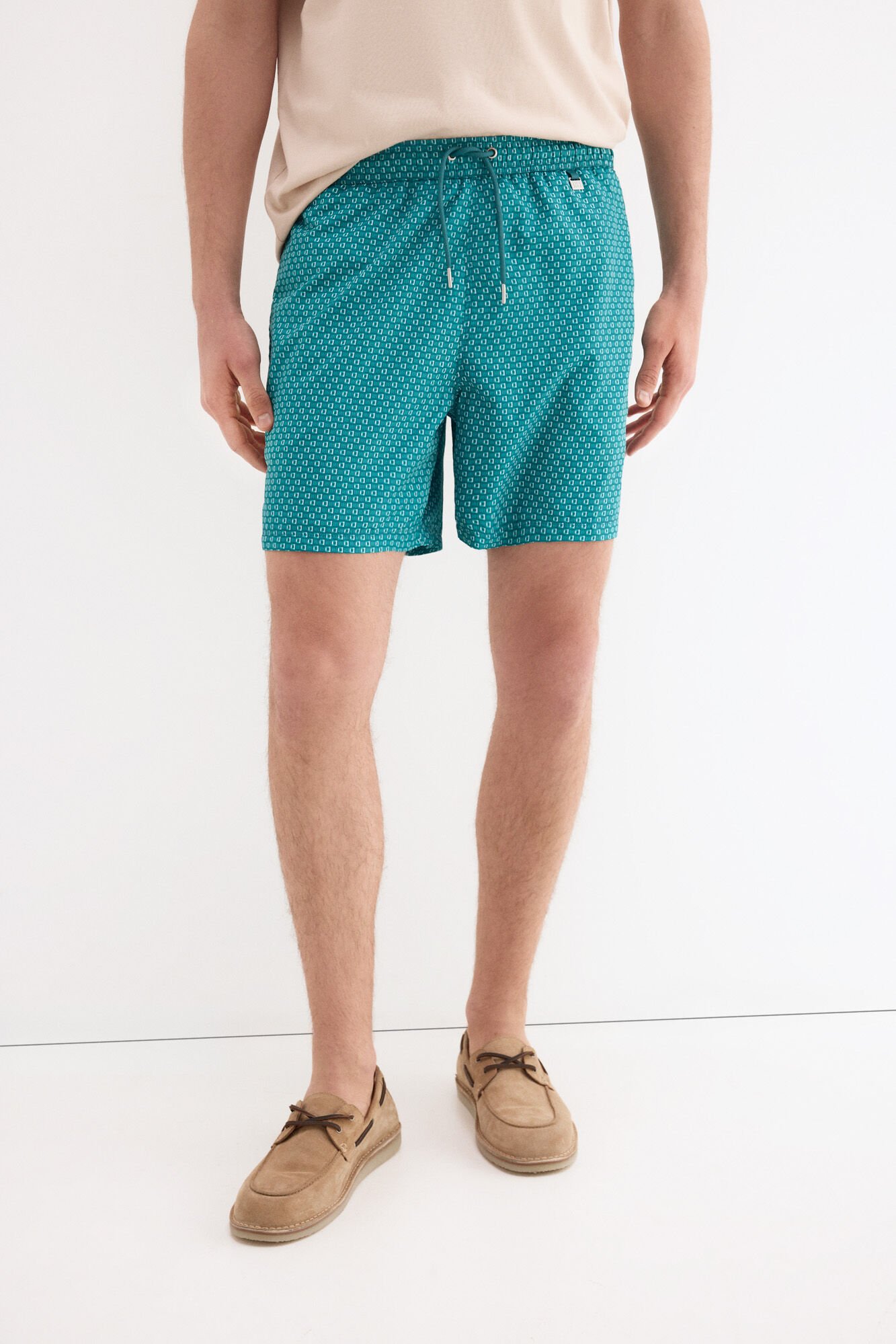 Pedro del Hierro Micro geometric print swimwear