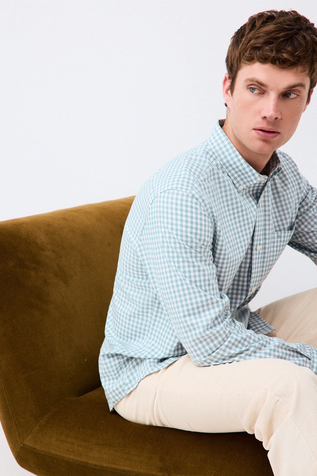 Pedro del Hierro Camisa em sarja aos quadrados