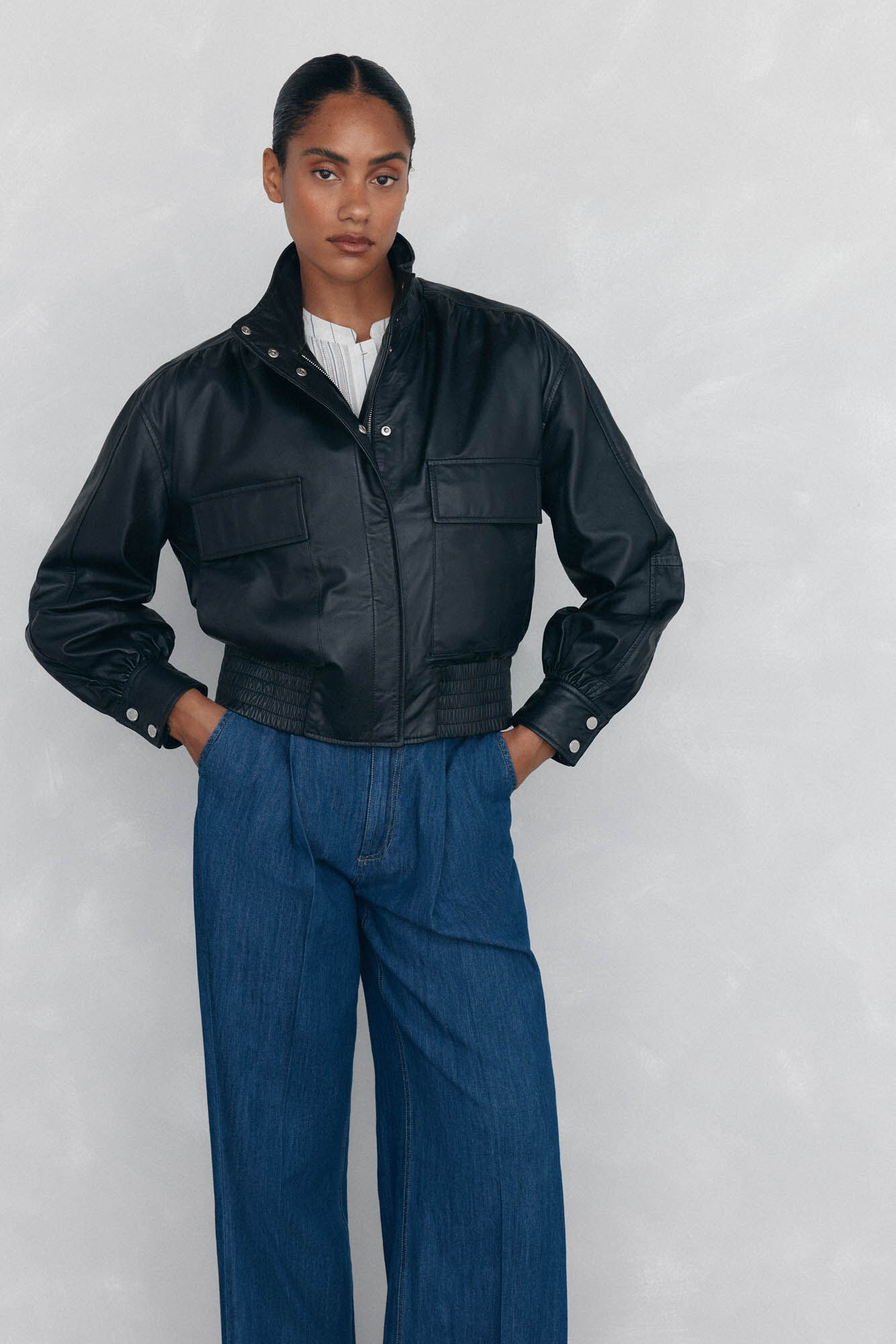 Pedro del Hierro Nappa bomber jacket Black