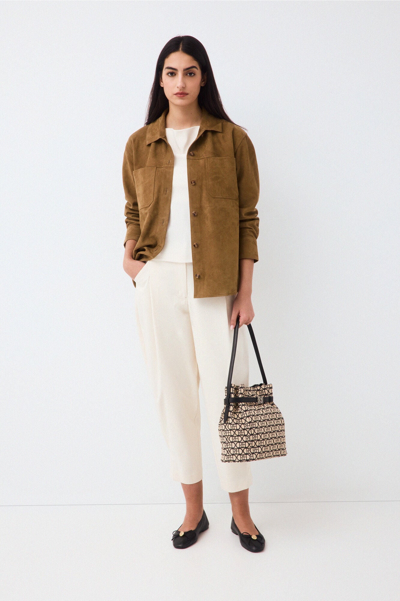 Pedro del Hierro Suede overshirt Brown