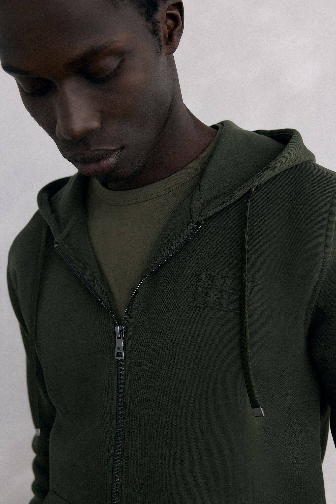 Pedro del Hierro Sweatshirt com capuz em tecido t&eacute;cnico Verde