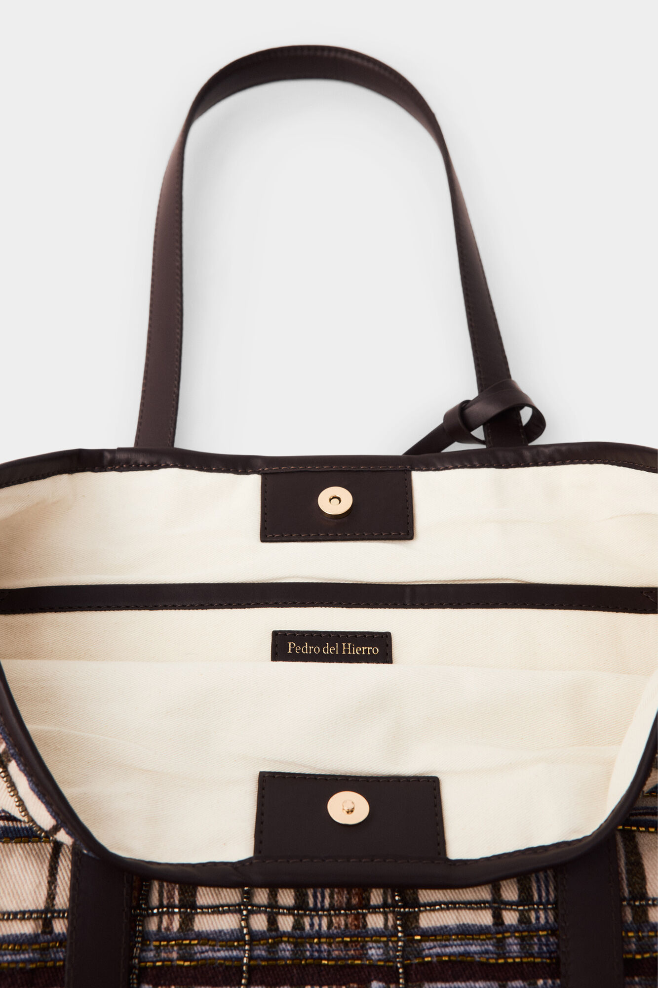 Pedro del Hierro Plaid shopper bag Blue