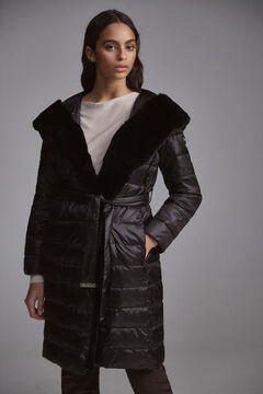Pedro del Hierro Reversible fur parka Black