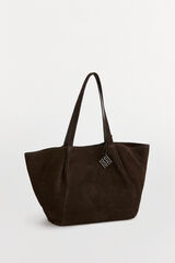 Pedro del Hierro split leather shopper bag Brown