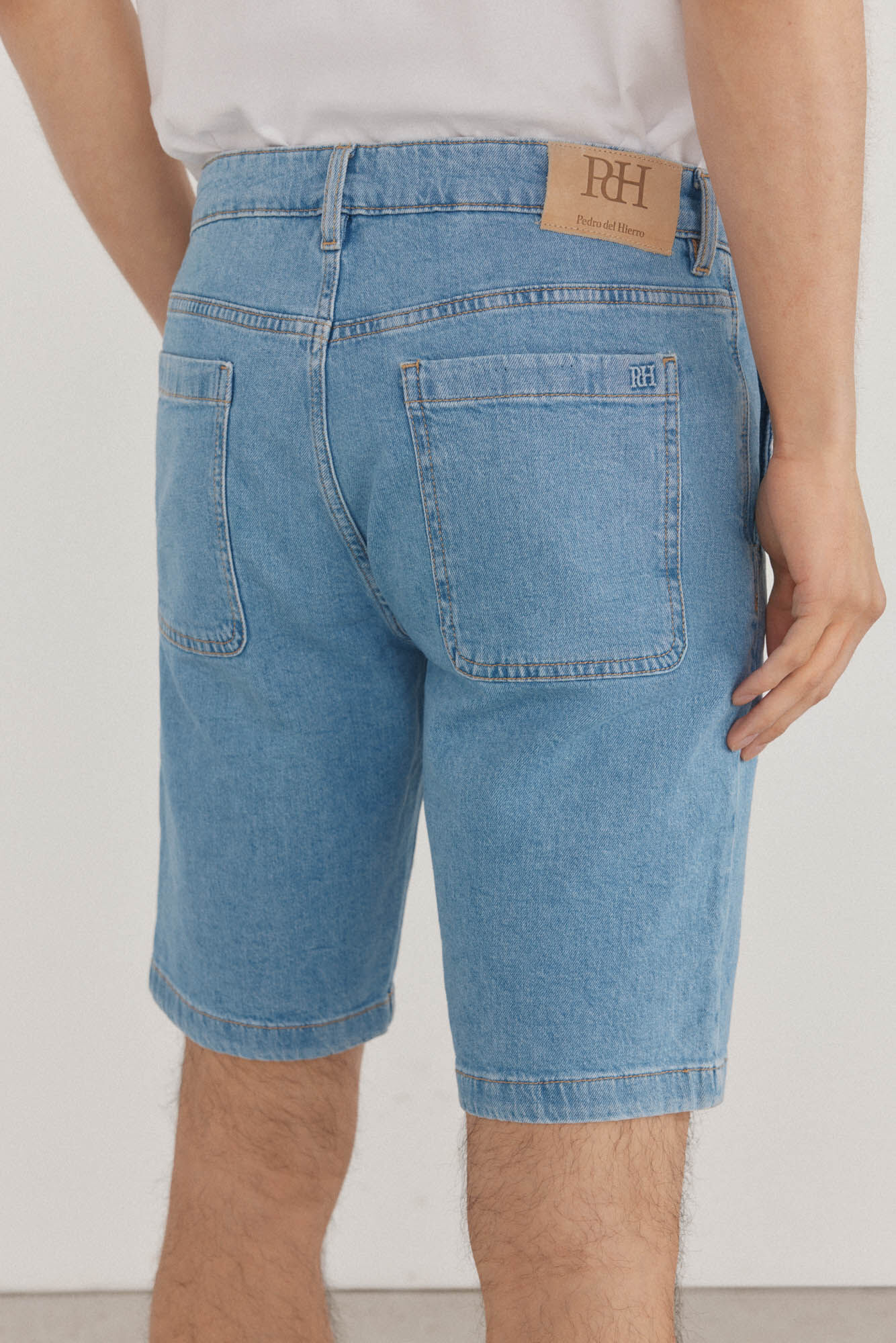 Pedro del Hierro Regular fit denim Bermuda shorts Blue