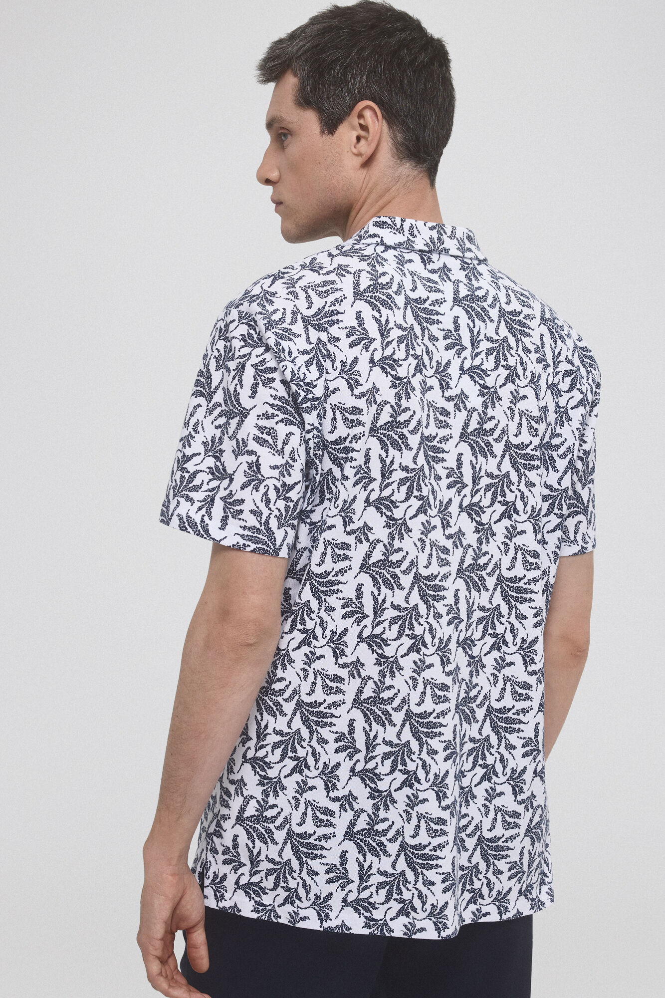 Pedro del Hierro Botanical print polo shirt Blue