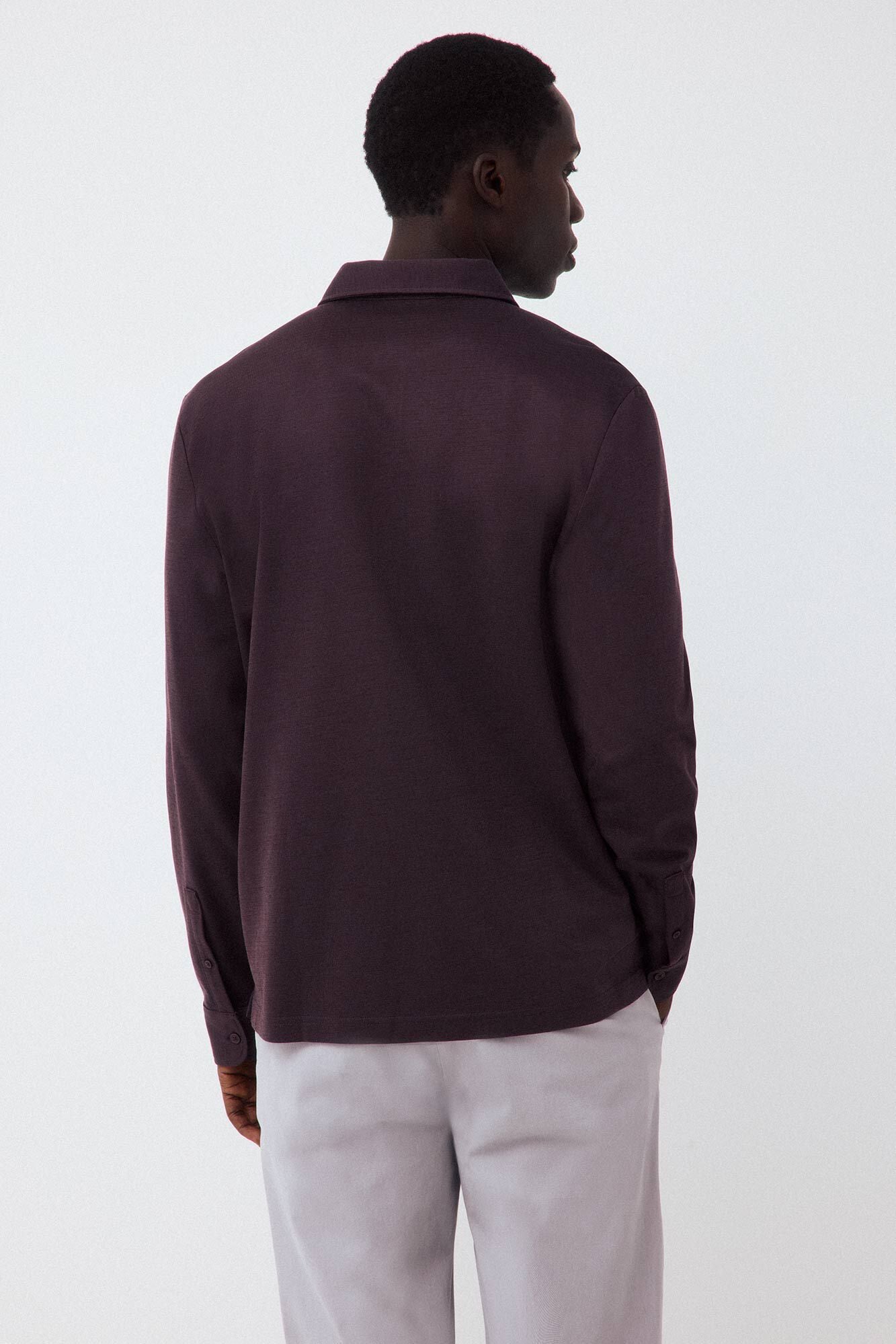 Pedro del Hierro Polo de estrutura manga comprida Bordeaux