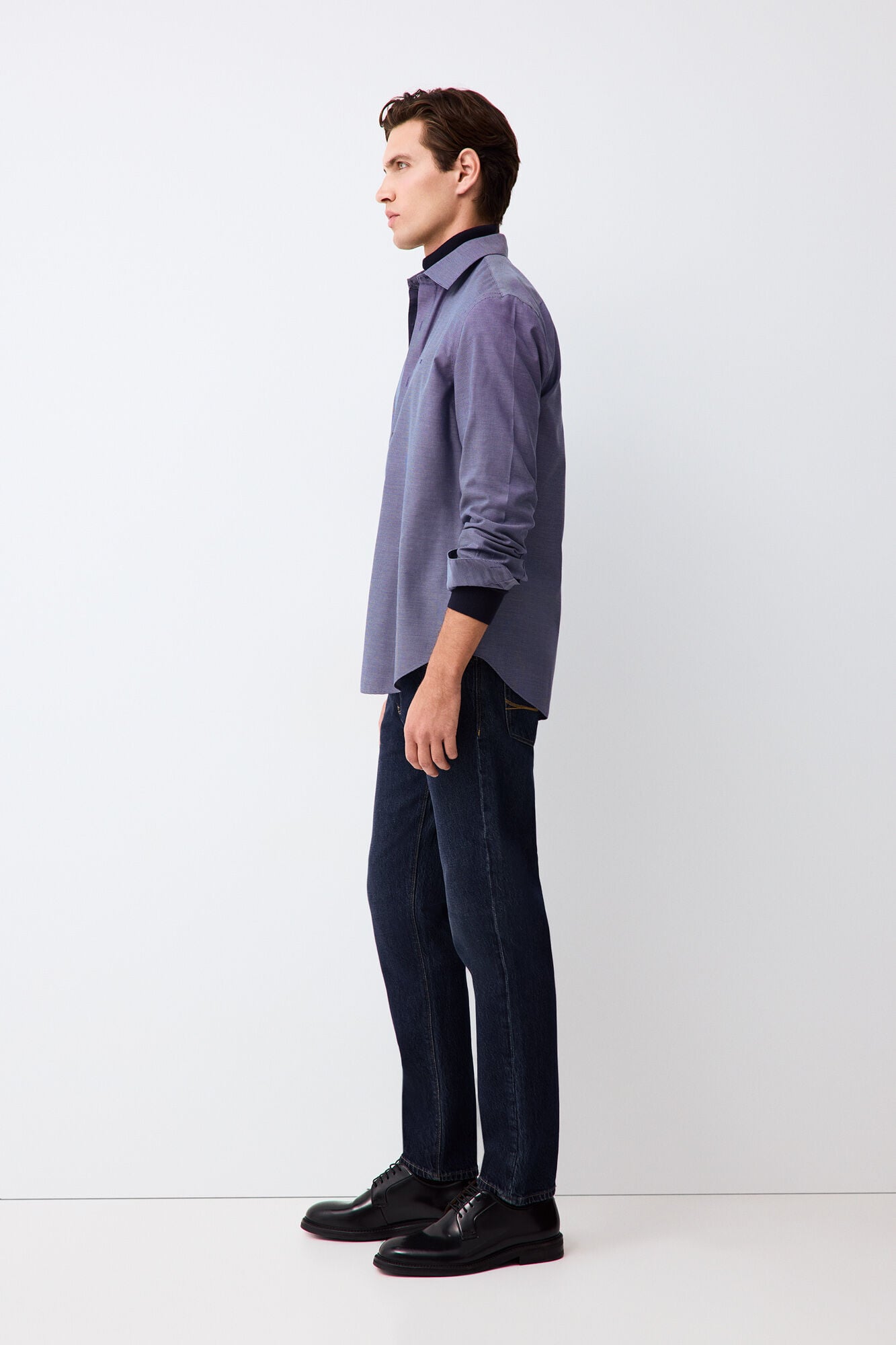 Pedro del Hierro Non-iron + anti-stain slim fit dress shirt Blue
