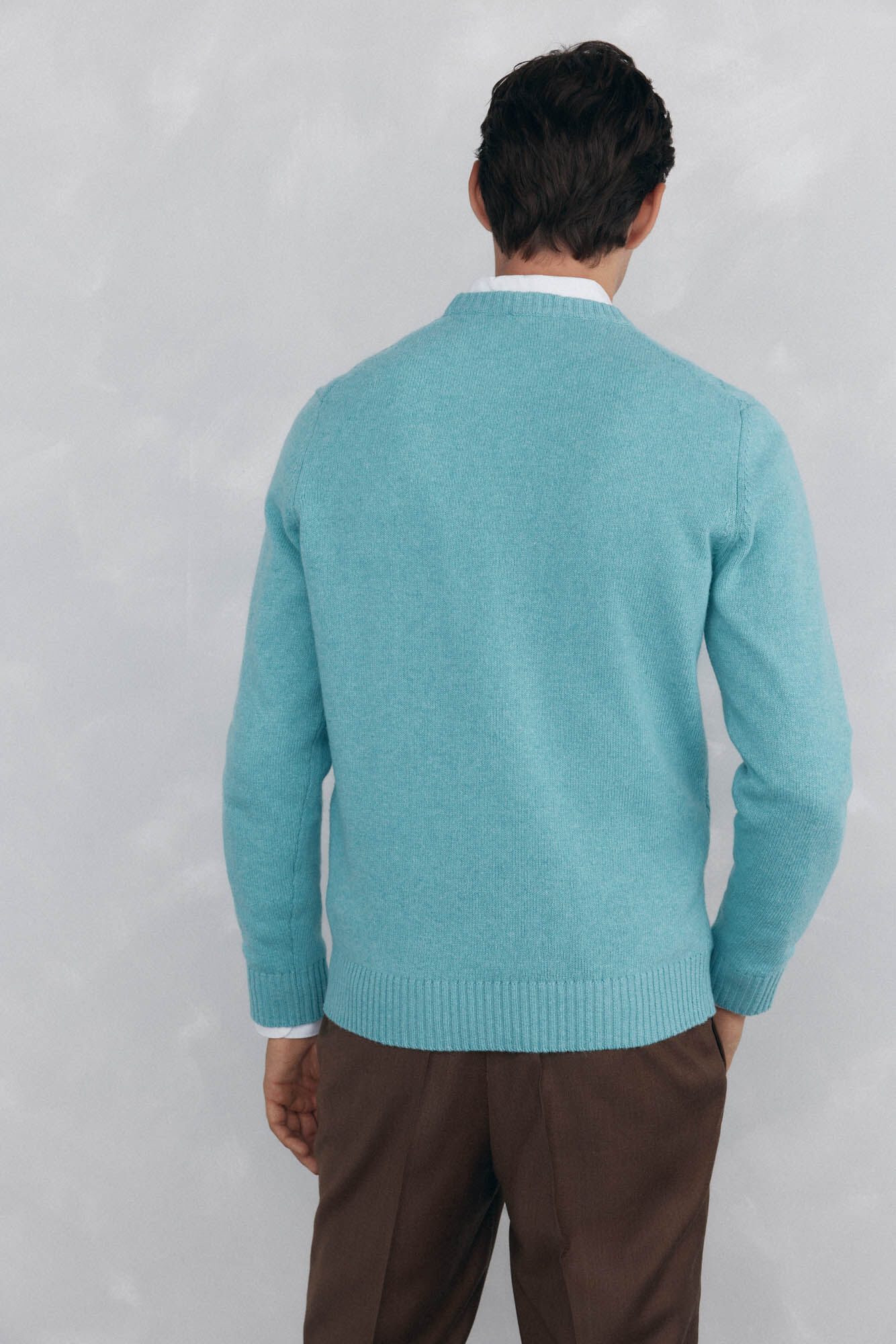 Pedro del Hierro round neck diamond-shaped sweater Blue