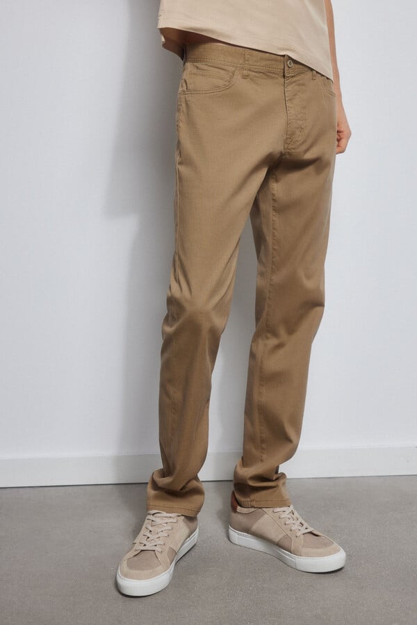 Pedro del Hierro 5-pocket trousers, slim fit Beige