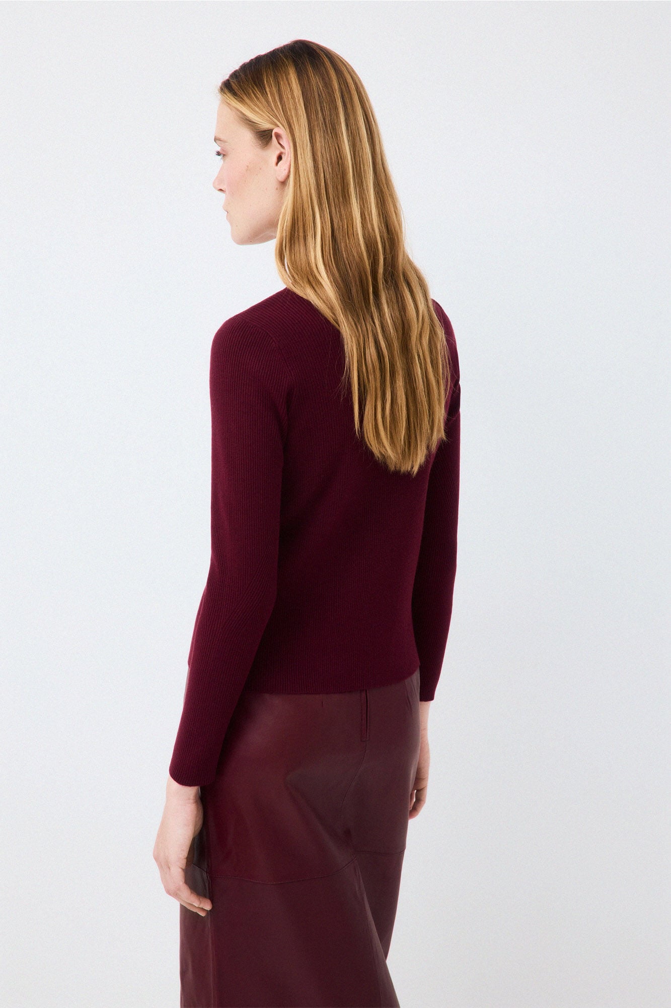 Pedro del Hierro Ribbed jacket Burgundy