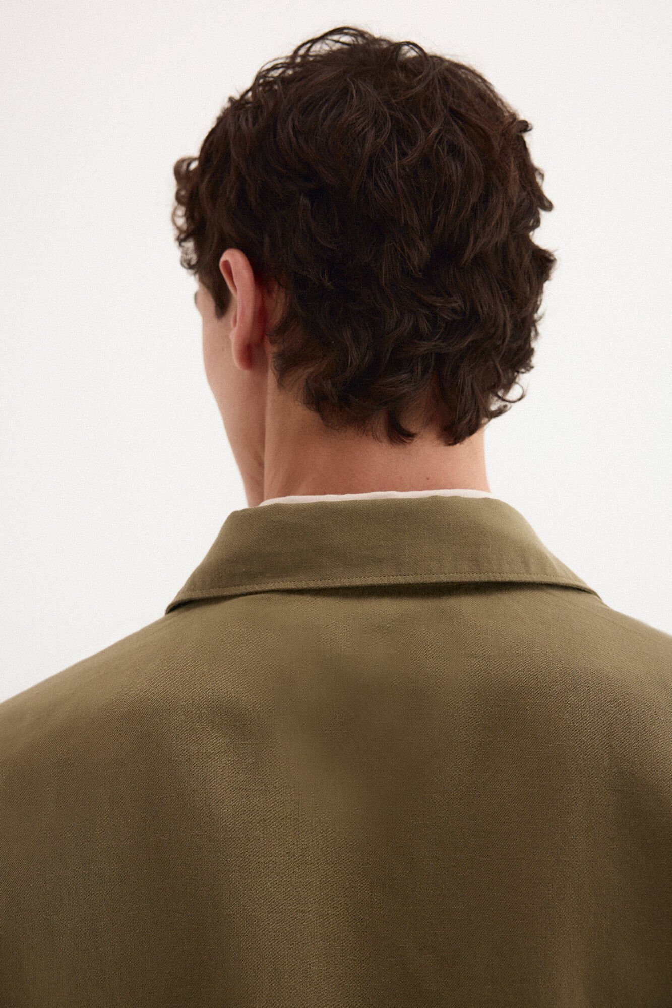 Pedro del Hierro Cotton linen plain overshirt Green