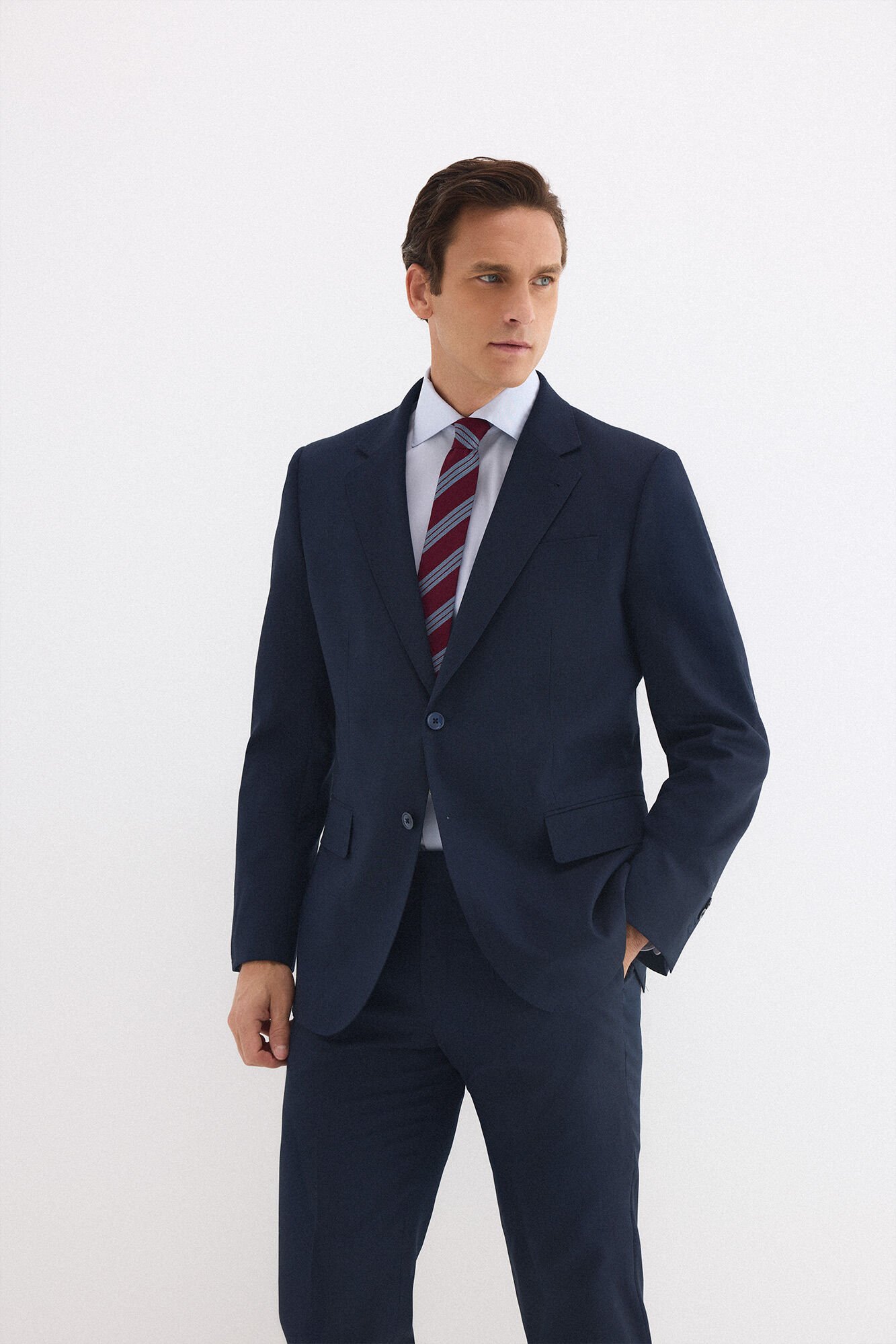 Pedro del Hierro Canvas slim bi-stretch blazer Blue